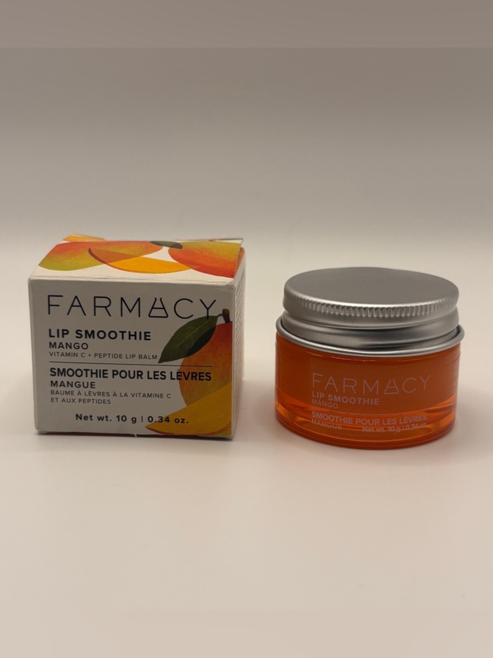 Farmacy Lip Smoothie Mango Vitamin C Peptide Lip Balm Orange 10g/0.34oz New